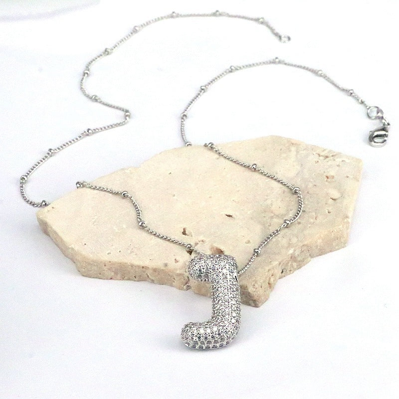 Zircon Letter (A-L) Necklace