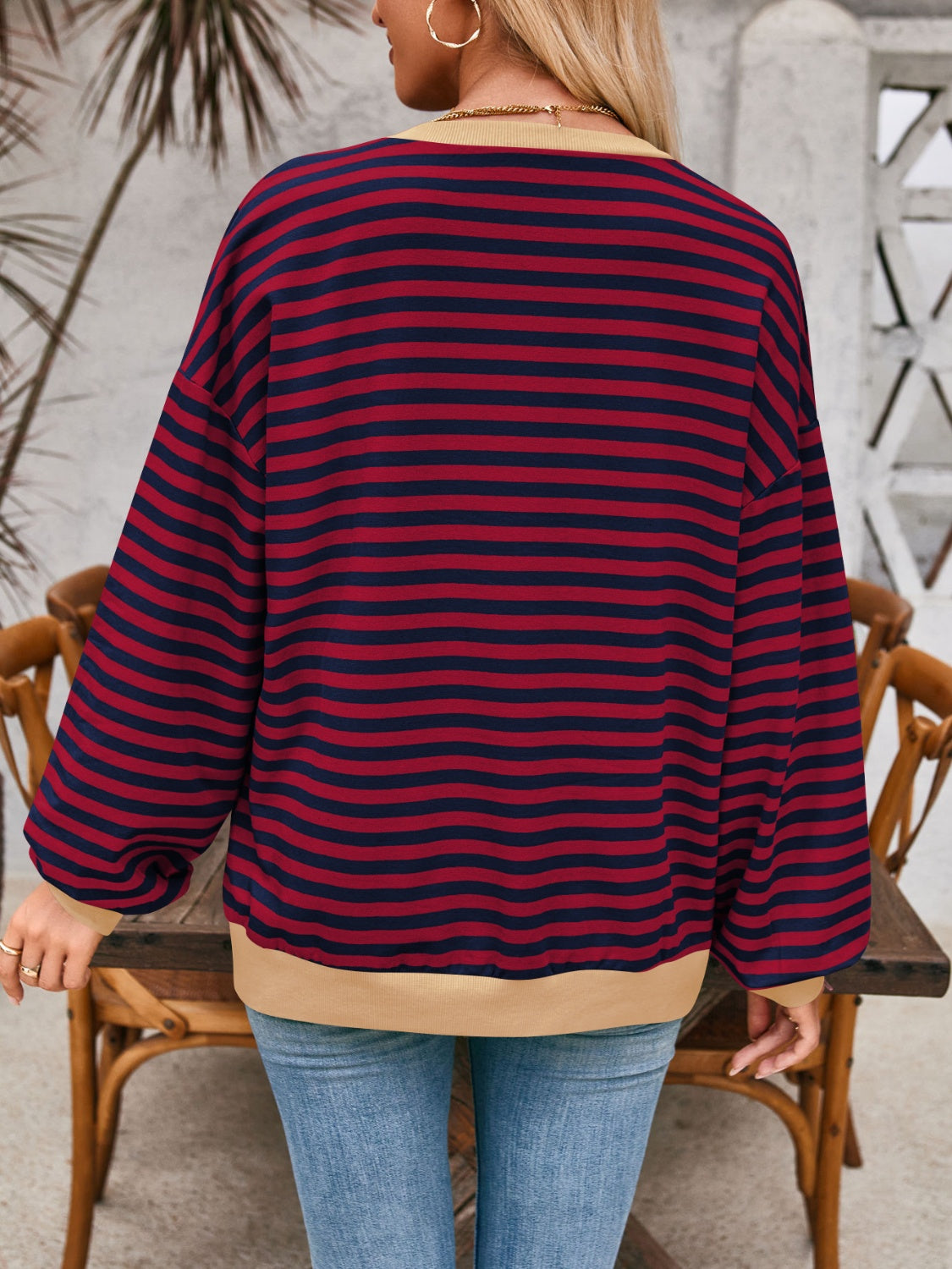 Bella Contrast Striped Sweatshirt in 12 Colors!