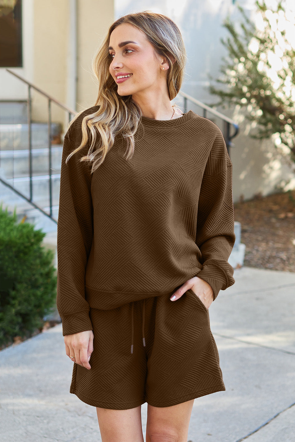 Andi Long Sleeve Top & Drawstring Shorts Set in 5 Colors!