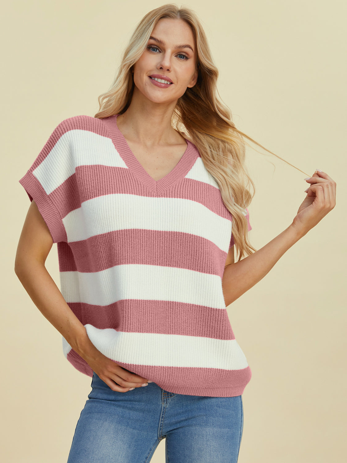 Fall Inspired Striped V-Neck Sweater in 4 Colors!