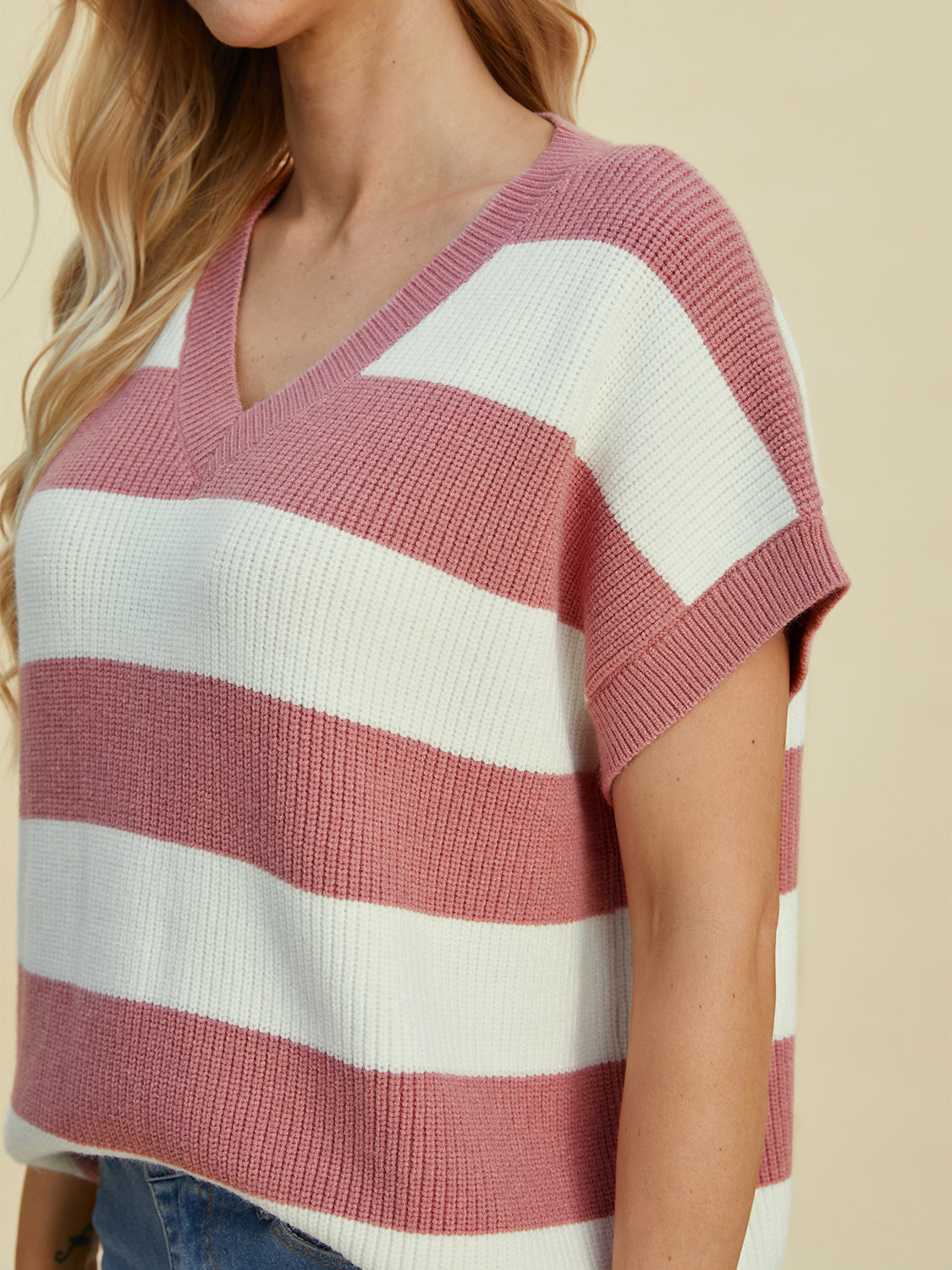 Fall Inspired Striped V-Neck Sweater in 4 Colors!