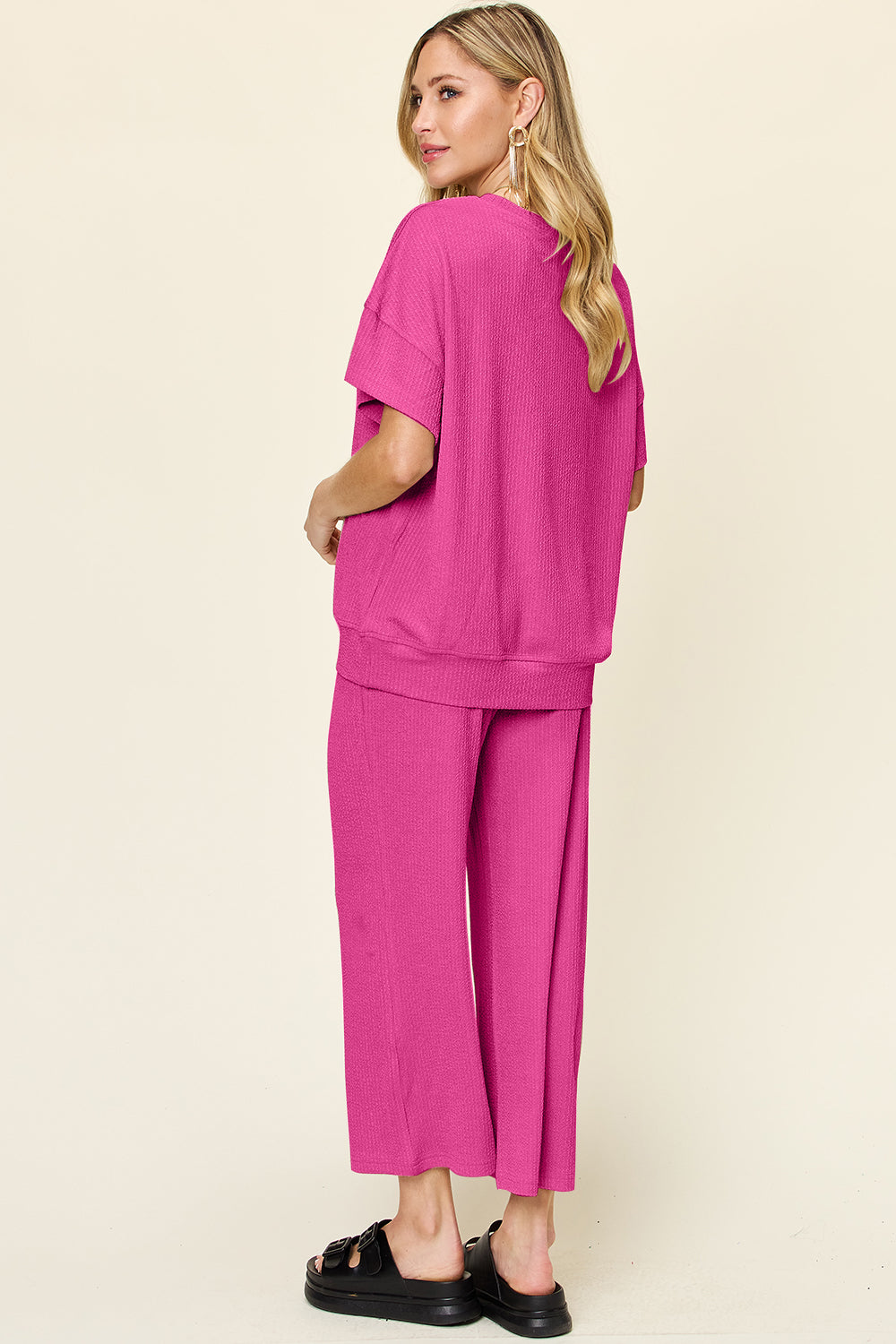 Eva Short Sleeve T-Shirt and Wide Leg Pants in 6 Colors!