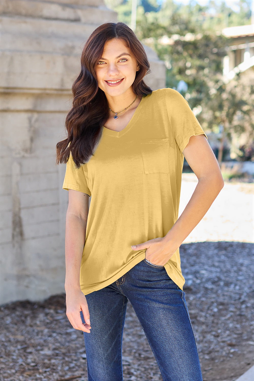 Basic Bae Bamboo V-Neck T-Shirt in 4 Colors!