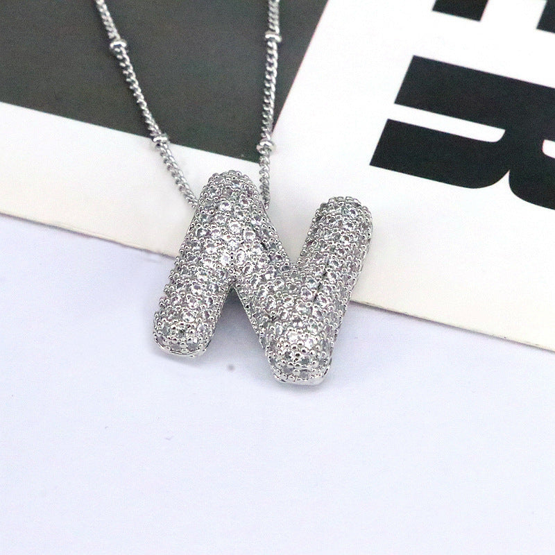 Zircon Letter(M-Z) Necklace