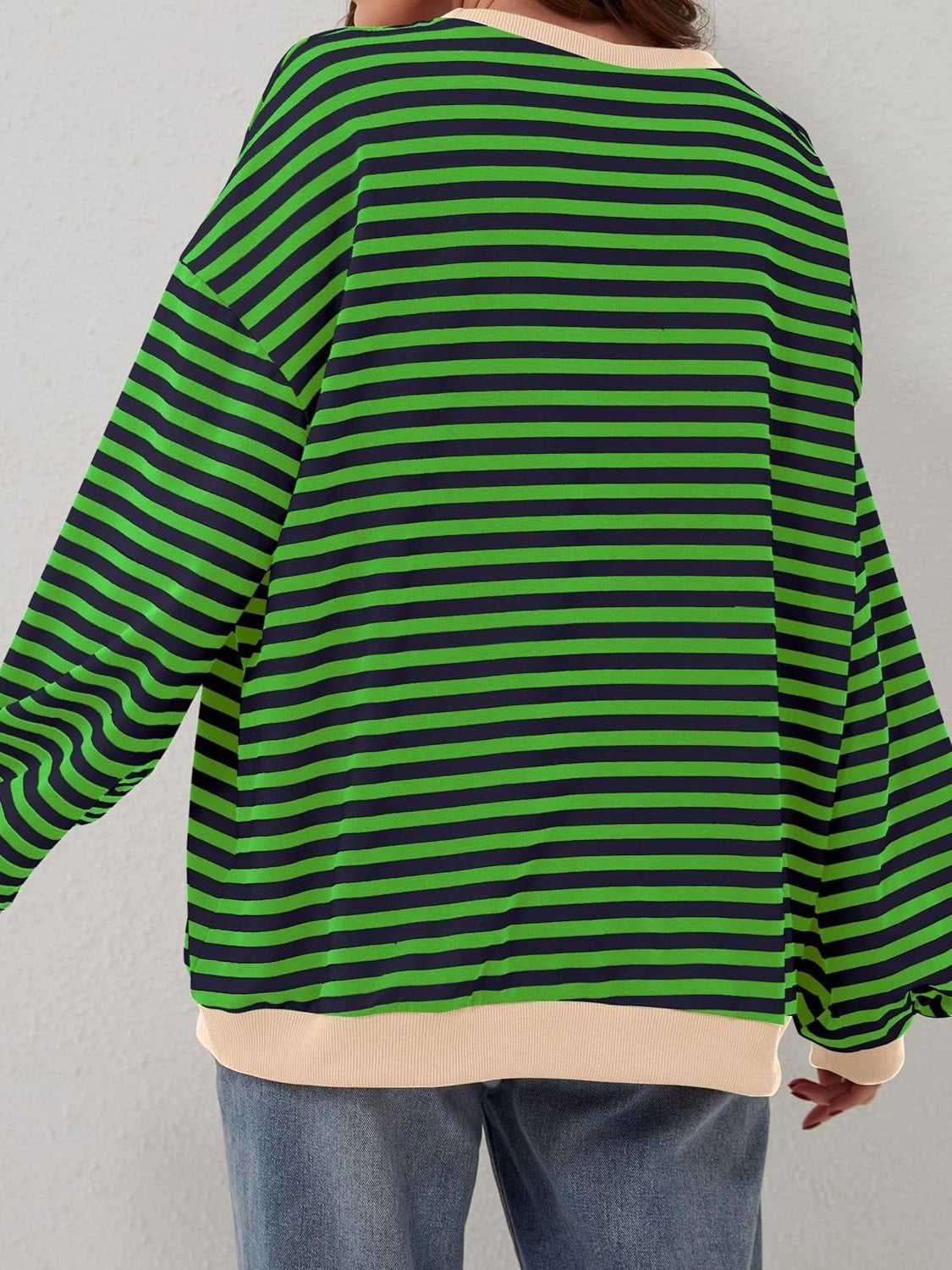 Bella Contrast Striped Sweatshirt in 12 Colors!