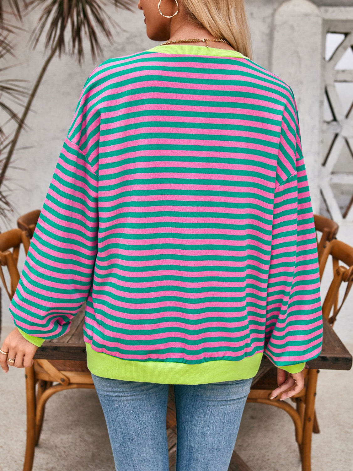 Bella Contrast Striped Sweatshirt in 12 Colors!
