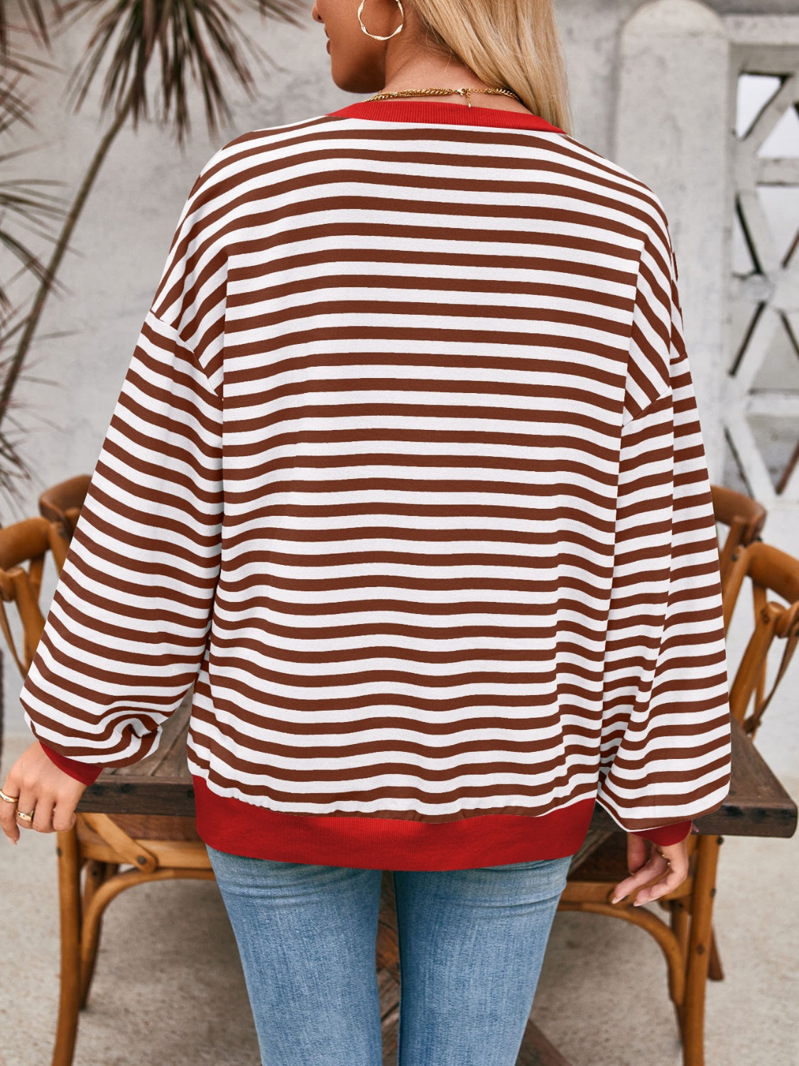 Bella Contrast Striped Sweatshirt in 12 Colors!