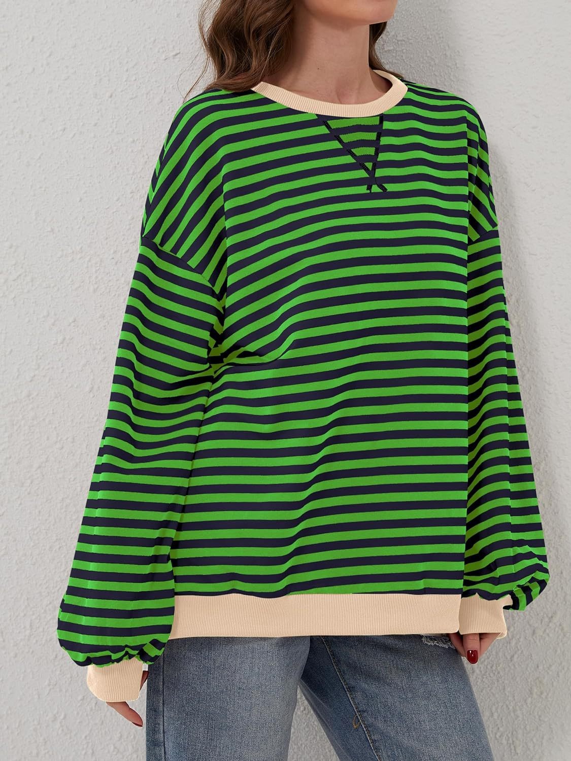 Bella Contrast Striped Sweatshirt in 12 Colors!