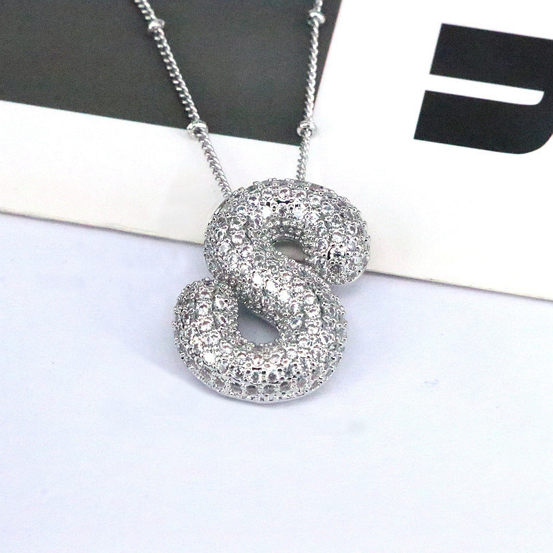 Zircon Letter(M-Z) Necklace