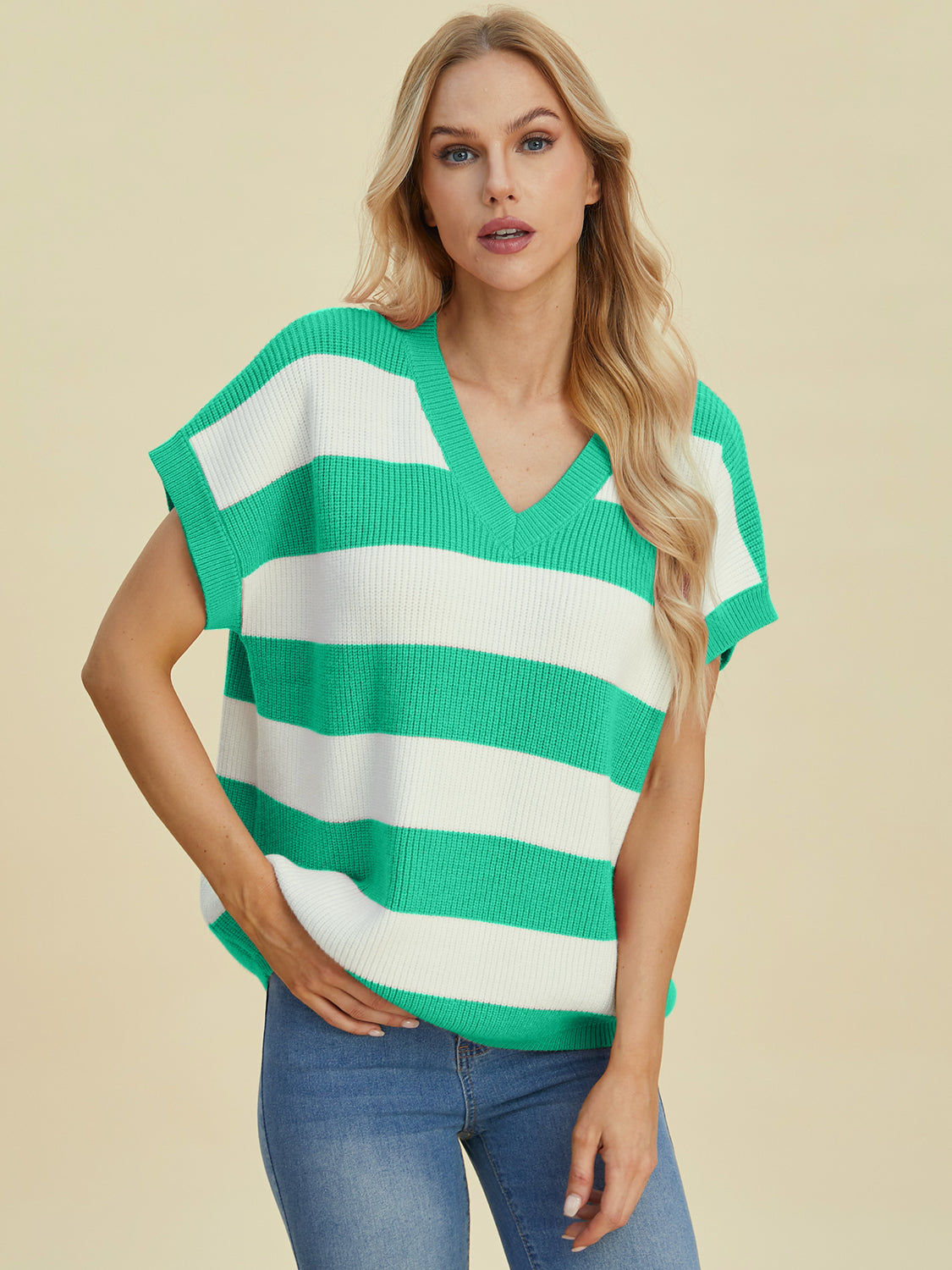 Fall Inspired Striped V-Neck Sweater in 4 Colors!