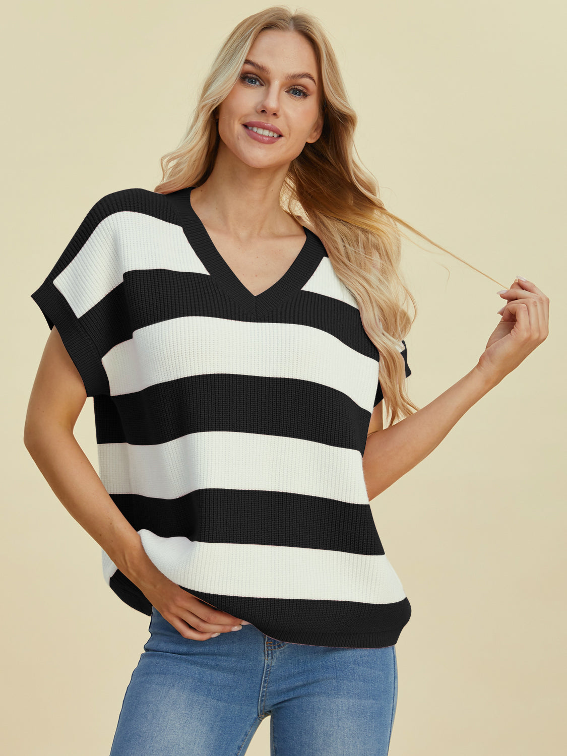 Fall Inspired Striped V-Neck Sweater in 4 Colors!