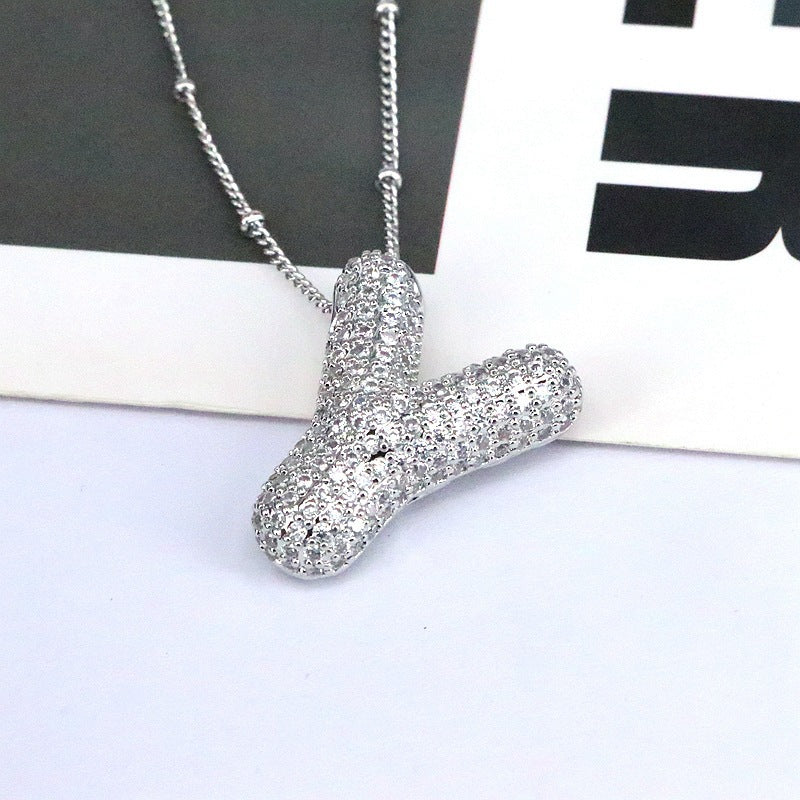 Zircon Letter(M-Z) Necklace