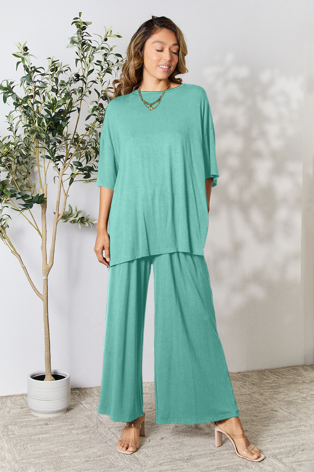 Ellie Slit Top and Pants Set in 6 Colors!