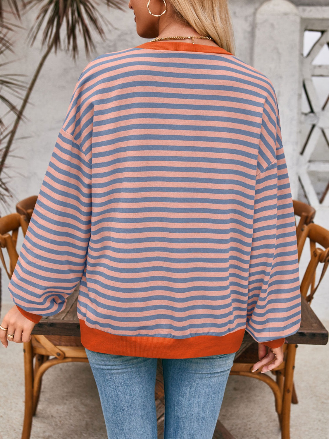 Bella Contrast Striped Sweatshirt in 12 Colors!