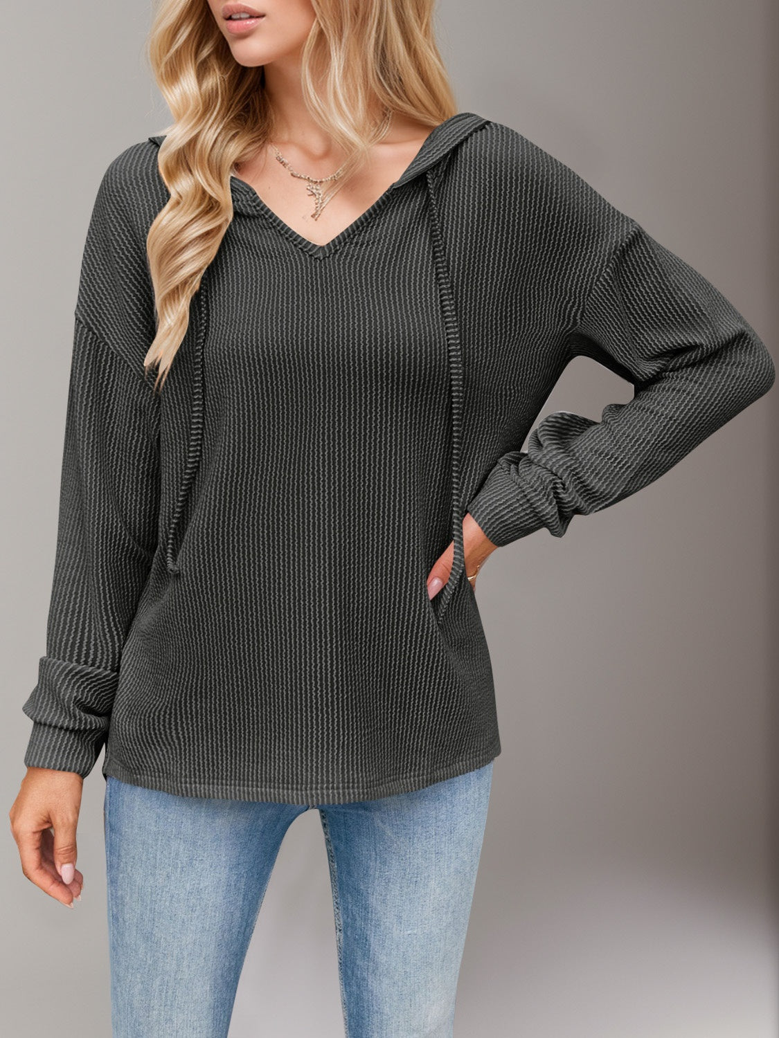 Double Take Drawstring Hoodie in 5 Colors!