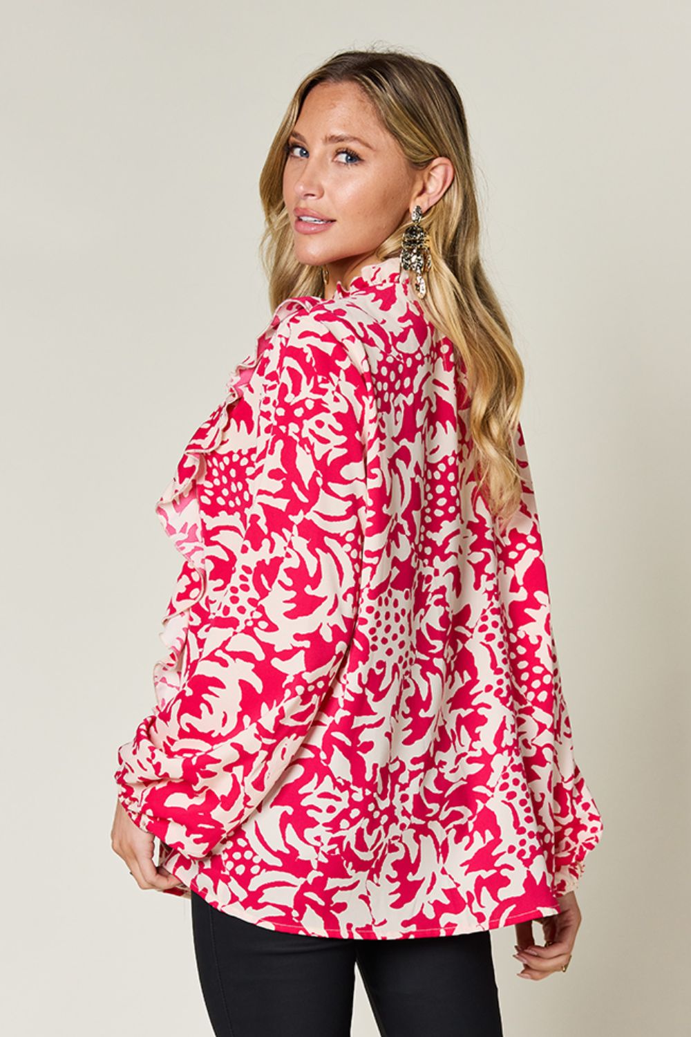 Conference Room Ruffle Trim Blouse in 3 Colors!