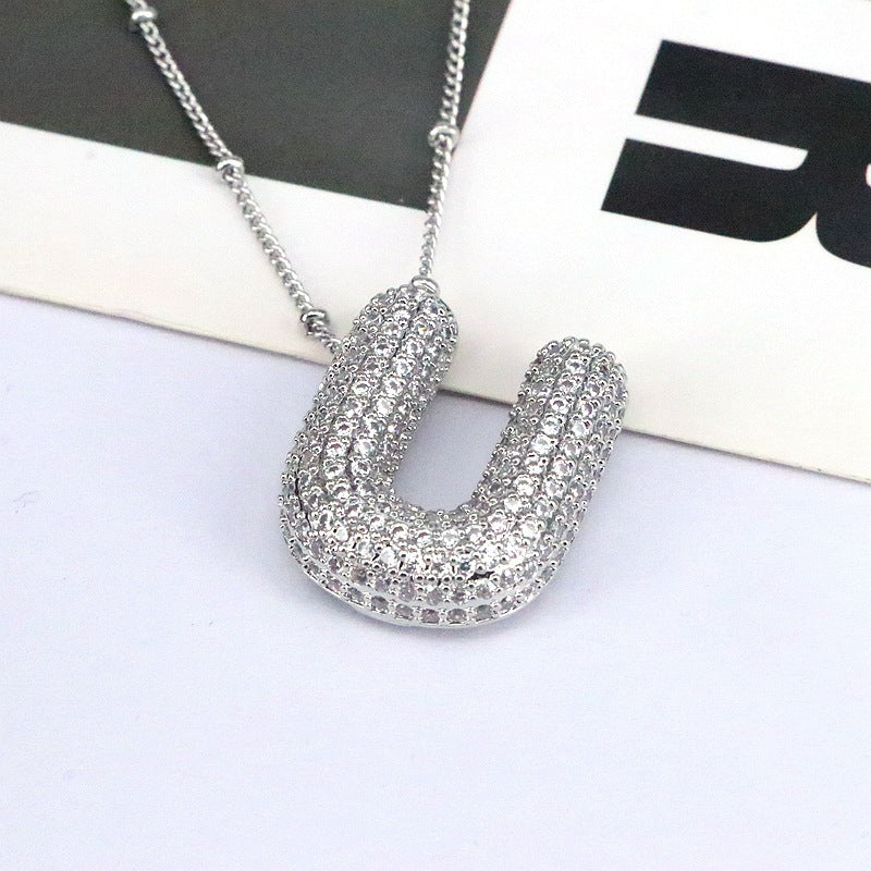 Zircon Letter(M-Z) Necklace
