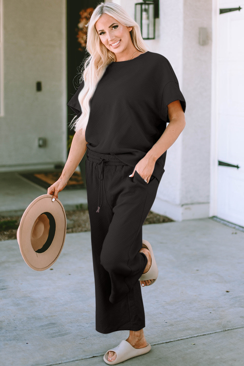 Diana Short Sleeve Top and Pants Set in 4 Colors!