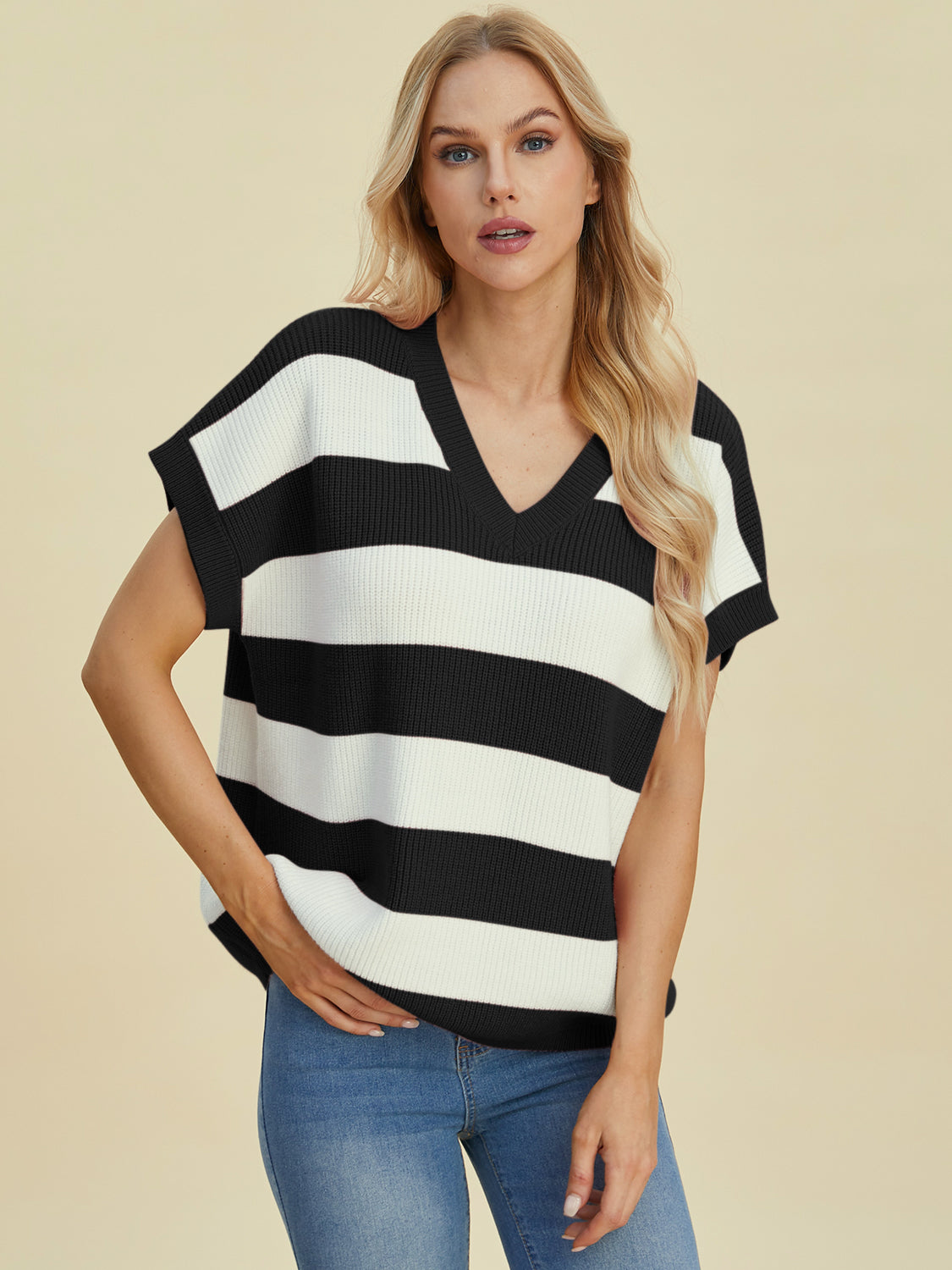 Fall Inspired Striped V-Neck Sweater in 4 Colors!