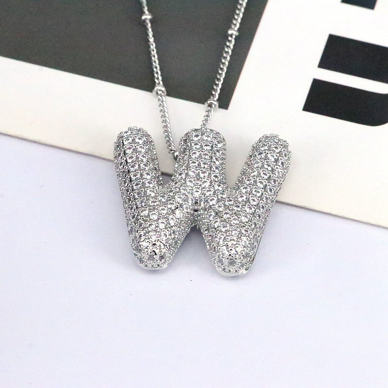 Zircon Letter(M-Z) Necklace