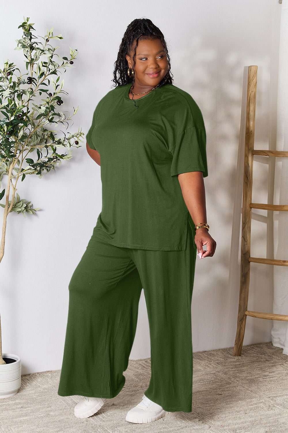 Ellie Slit Top and Pants Set in 6 Colors!