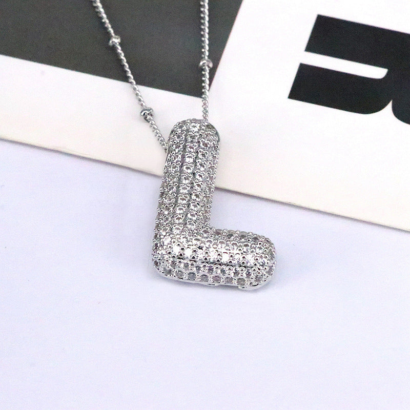 Zircon Letter (A-L) Necklace