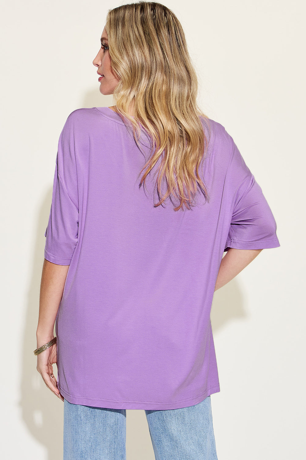 Bamboo V-Neck Drop Shoulder T-Shirt in 4 Colors!