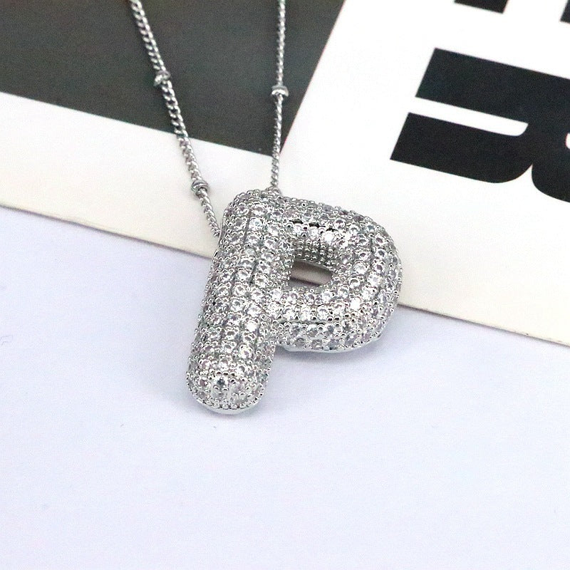 Zircon Letter(M-Z) Necklace