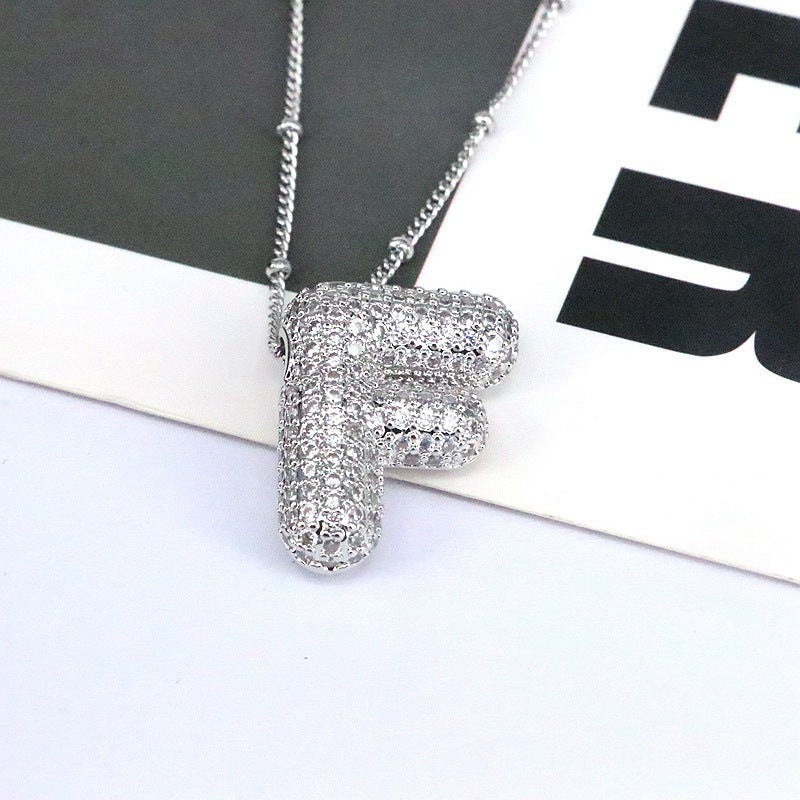 Zircon Letter (A-L) Necklace
