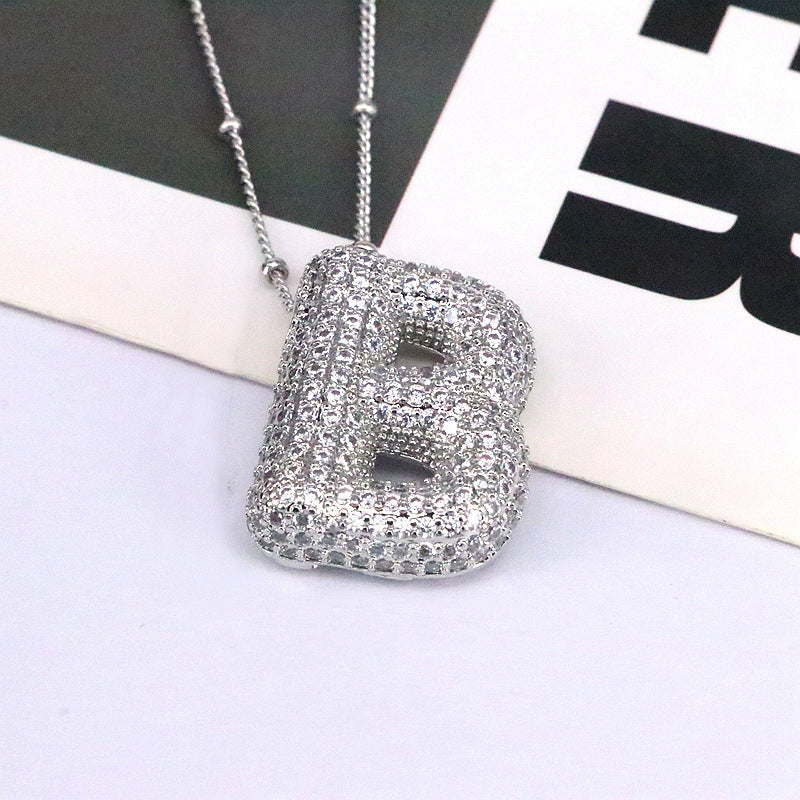 Zircon Letter (A-L) Necklace