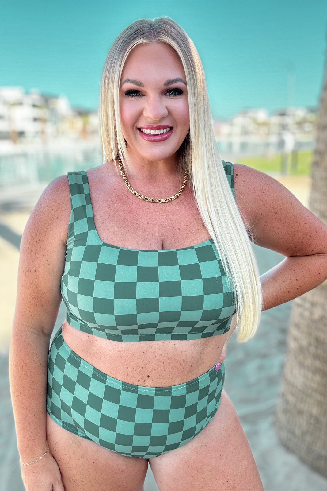 Bali Checkered Swim Top **FINAL SALE**