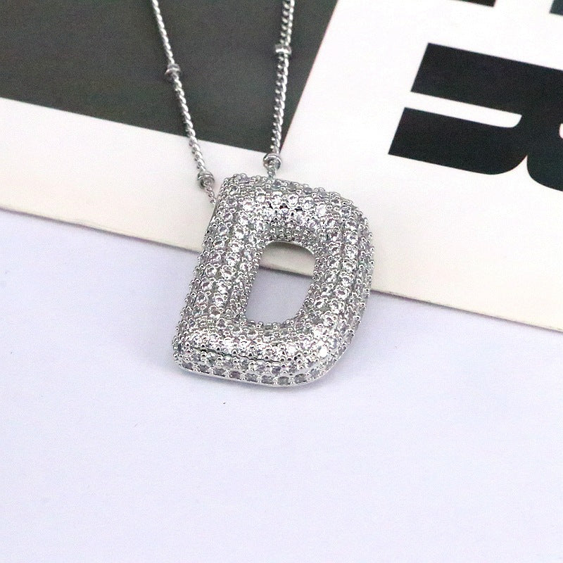 Zircon Letter (A-L) Necklace