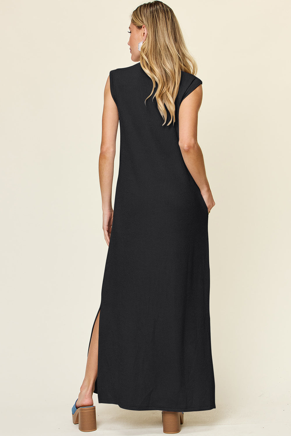 Ava Texture Mock Neck Sleeveless Maxi Dress in 3 Colors!