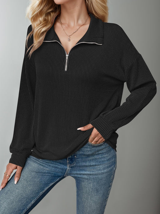 Double Take Half Zip T-Shirt in 5 Colors!