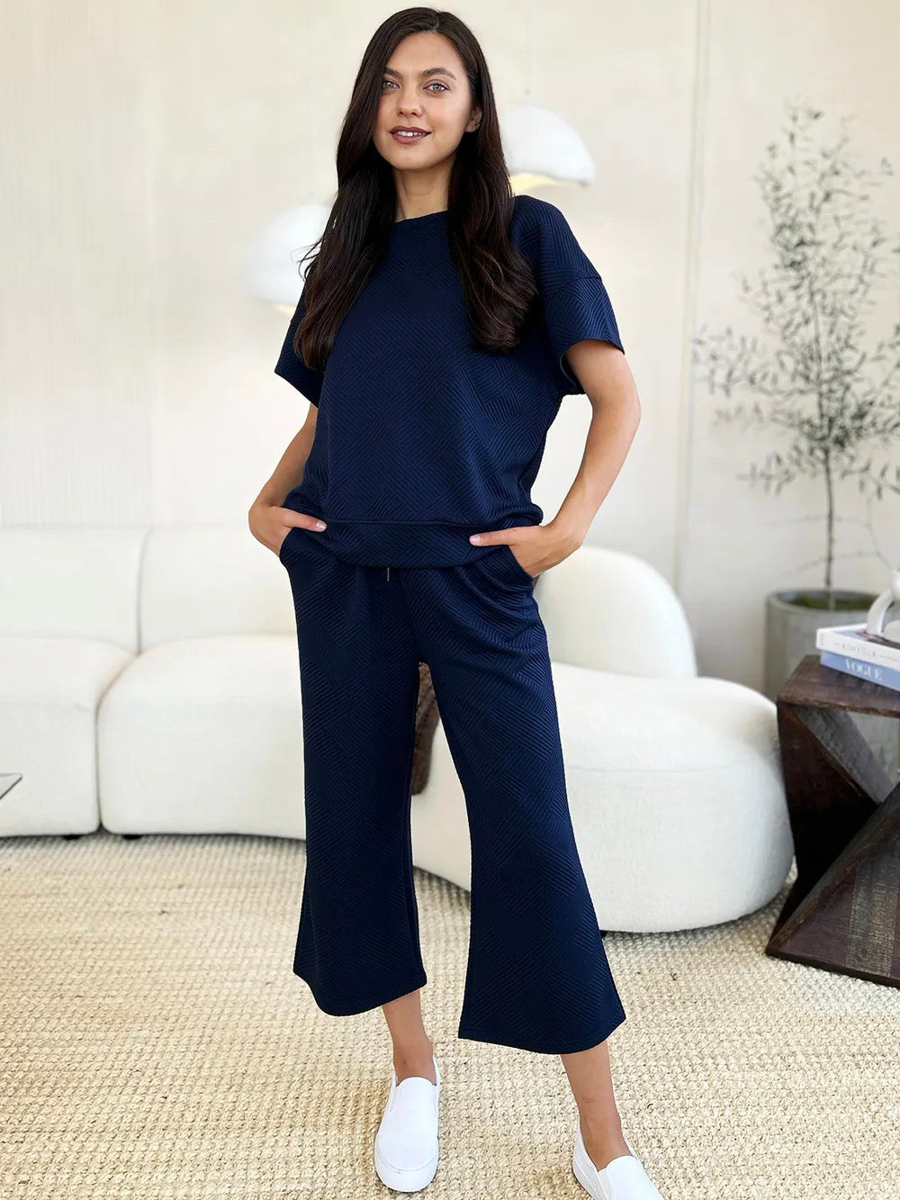 Diana Short Sleeve Top and Pants Set in 4 Colors!