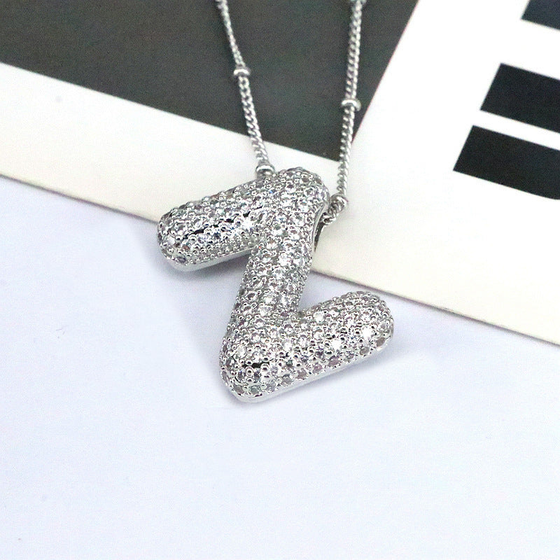 Zircon Letter(M-Z) Necklace