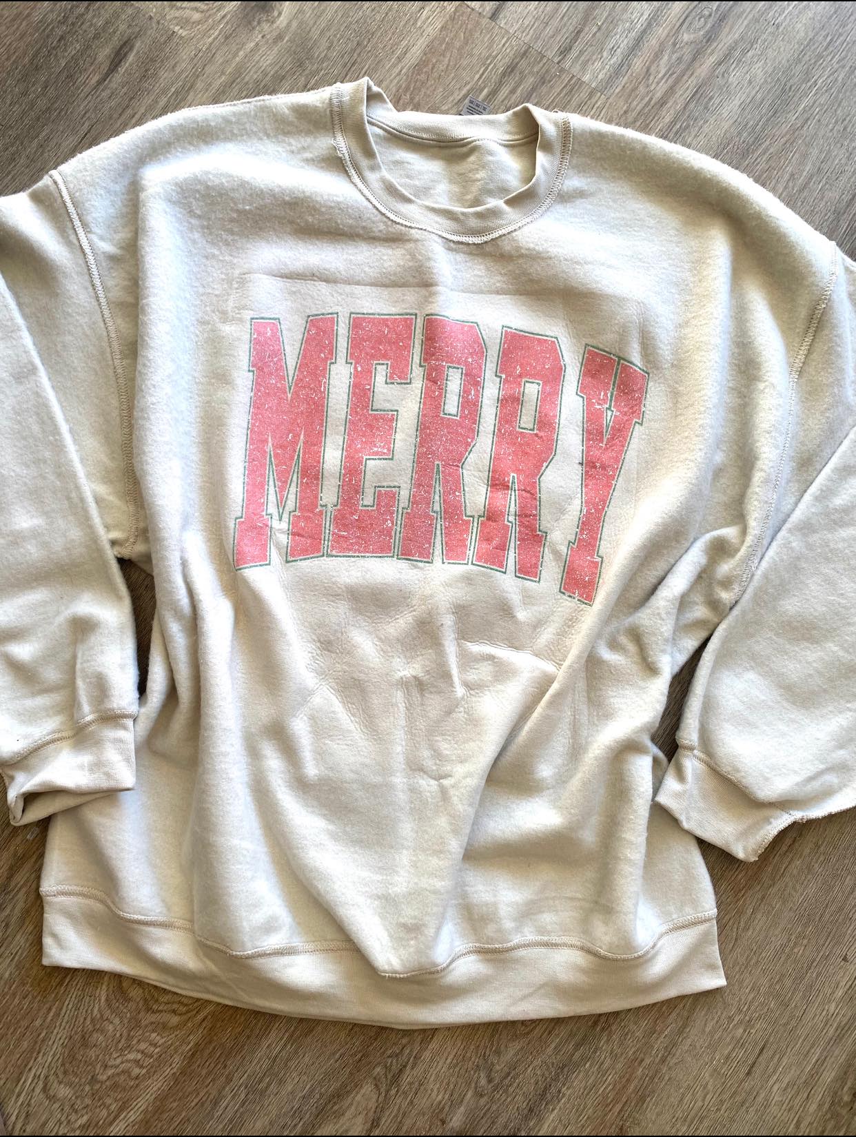 Varsity Merry Inside Out Sweatshirt