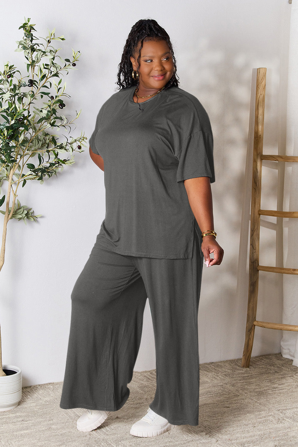 Ellie Slit Top and Pants Set in 6 Colors!