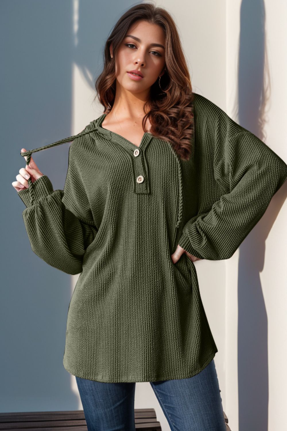 Double Take Long Sleeve Hoodie in 3 Fall Colors!