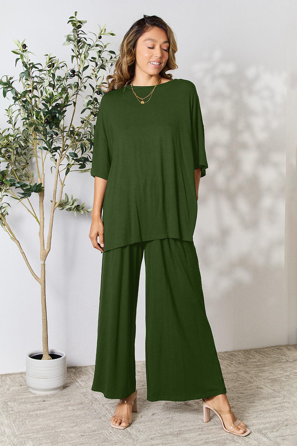 Ellie Slit Top and Pants Set in 6 Colors!
