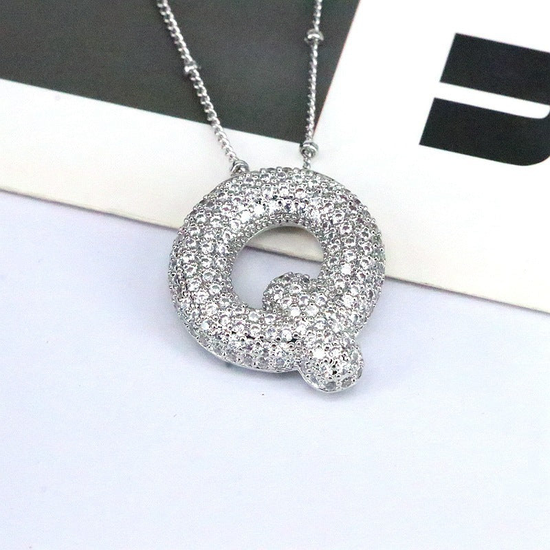 Zircon Letter(M-Z) Necklace