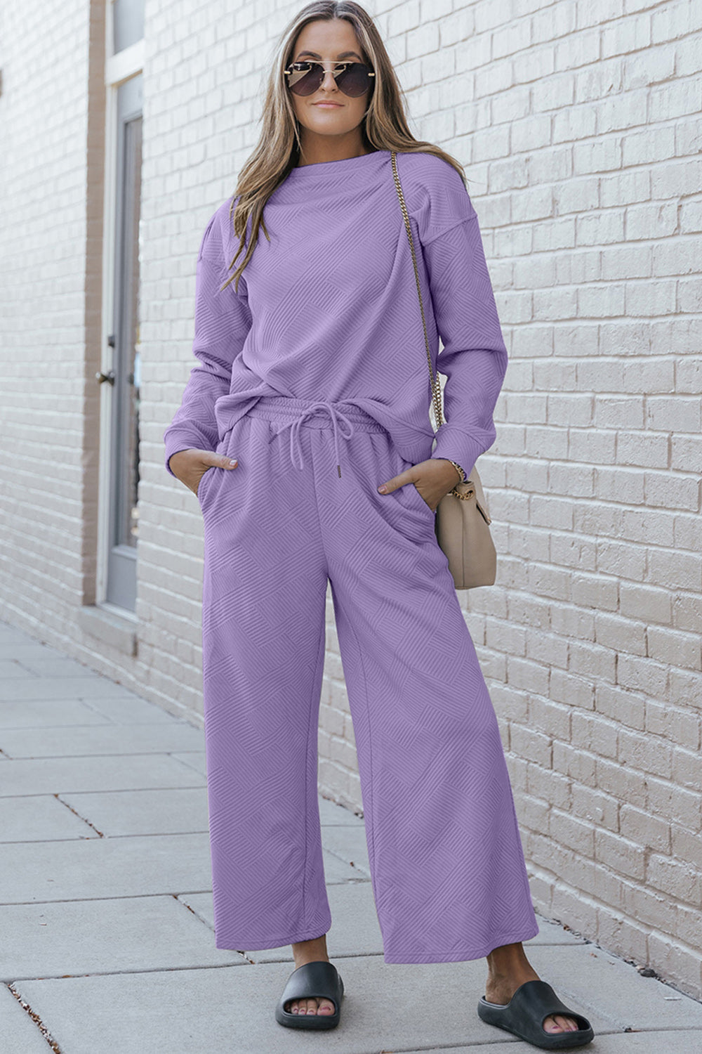 Dina Top and Drawstring Pants Set in 10 Colors