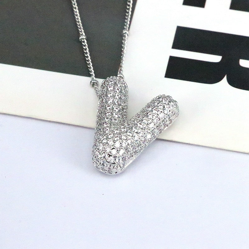 Zircon Letter(M-Z) Necklace
