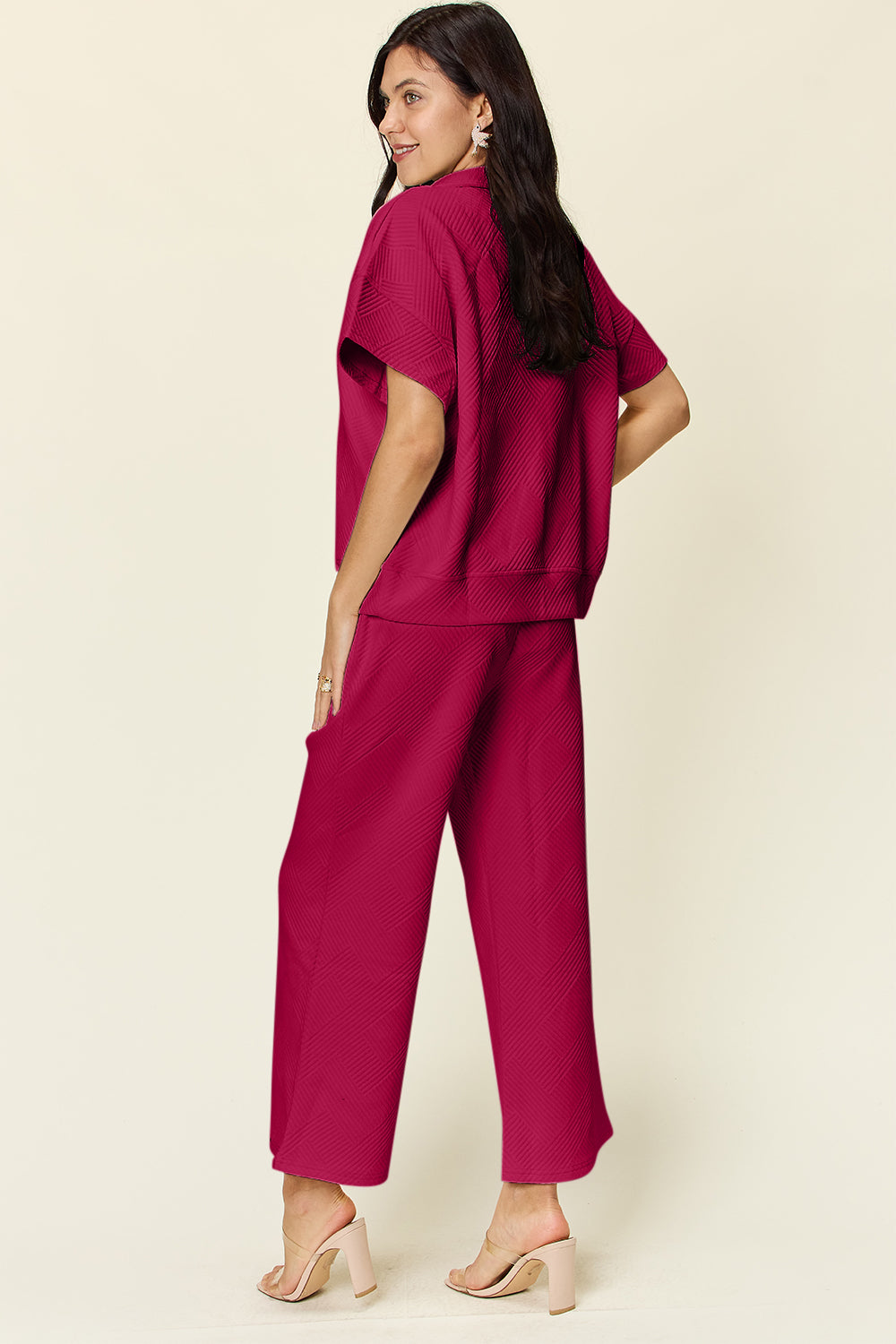 Hailey Zip Short Sleeve Top & Pants Set in 8 Colors!