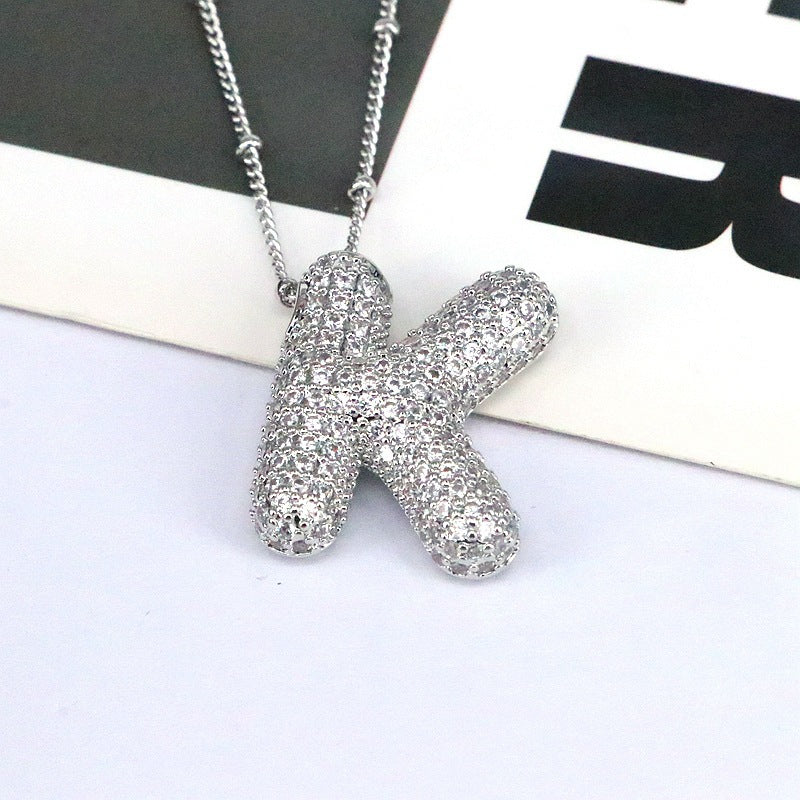 Zircon Letter (A-L) Necklace