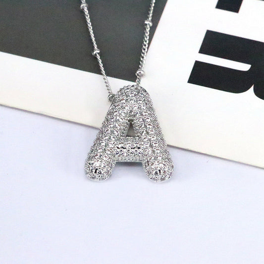 Zircon Letter (A-L) Necklace