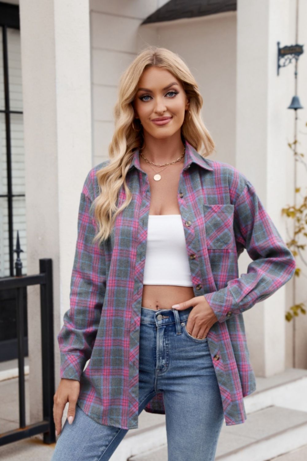 Mandy Pocketed Plaid Shirt in 6 Colors!