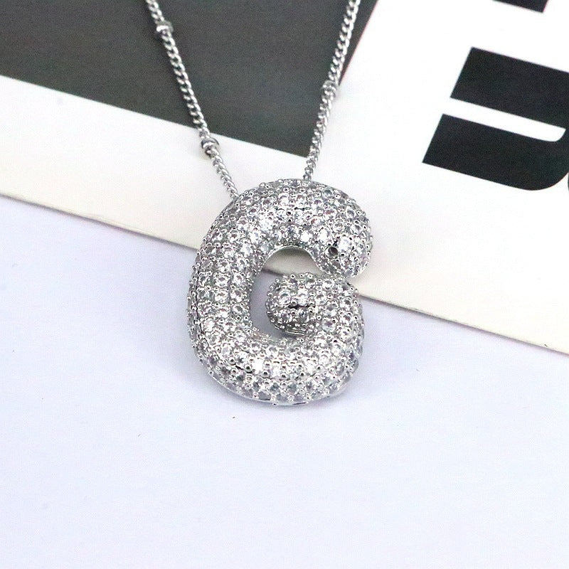 Zircon Letter (A-L) Necklace