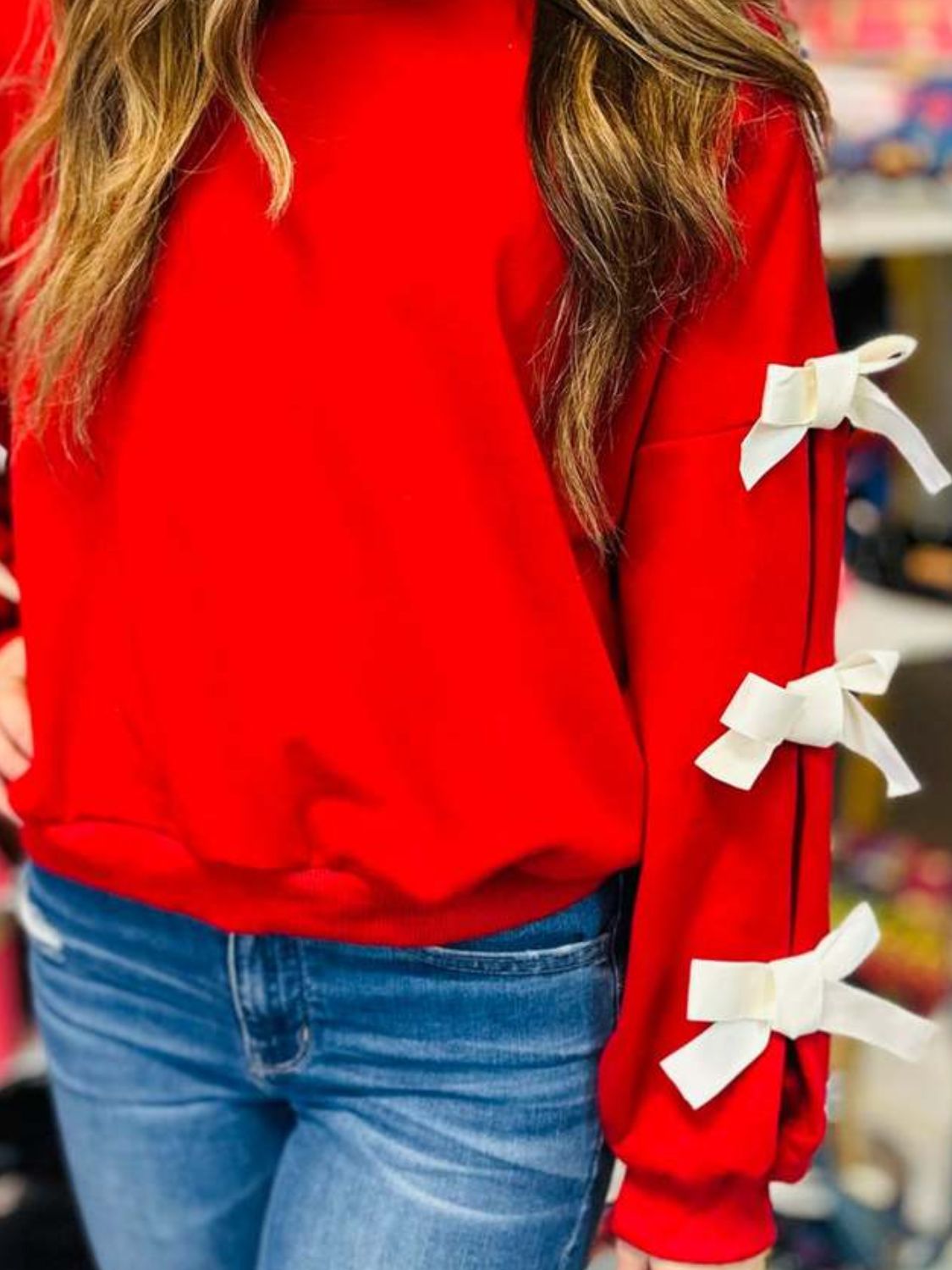 Bow Sleeve Sweatshirt in 2 Colors!