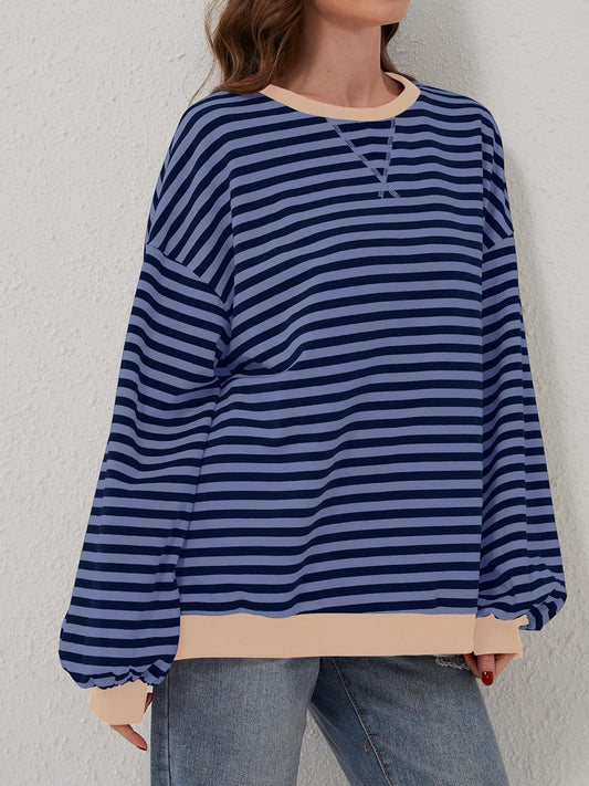 Bella Contrast Striped Sweatshirt in 12 Colors!